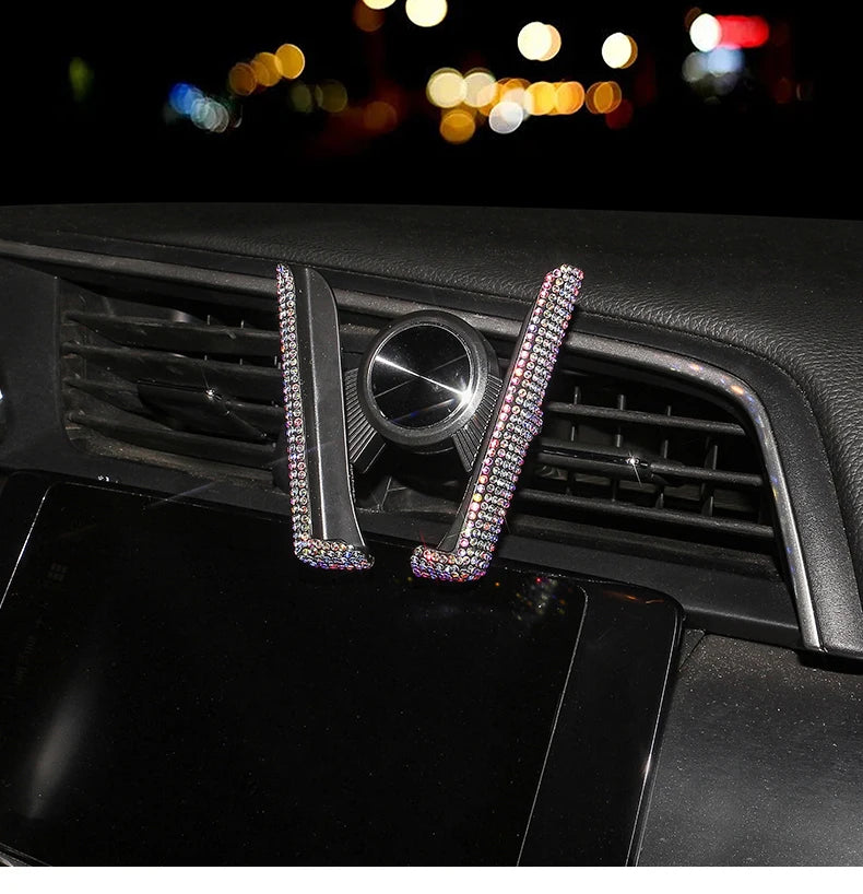 👑 Luxe Diamond Bling Car Phone Holder – Sparkle & Secure Your Device in Style 👑