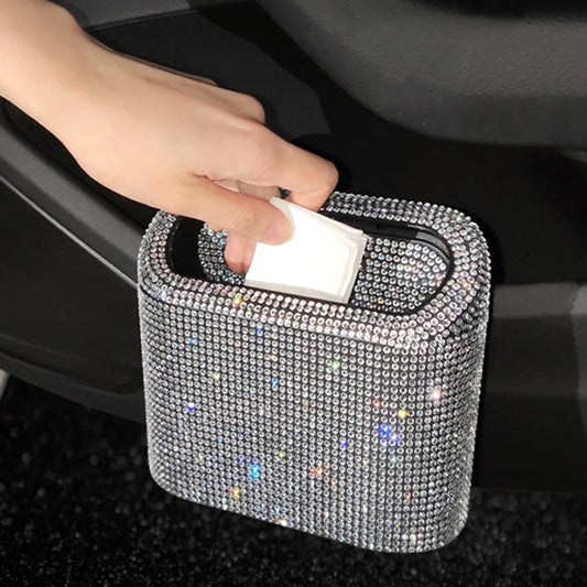 👑 Luxe Diamond Car Trash Bin – Because Even Trash Deserves Elegance 👑