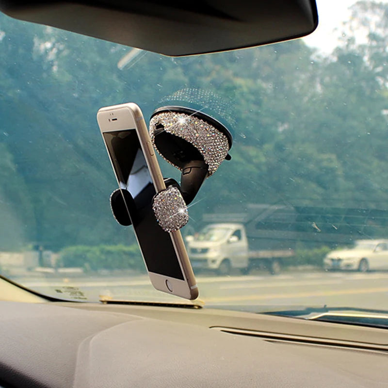 👑 Luxe Diamond 360° Car Phone Holder – Sparkle, Style & Stability in Every Drive 👑