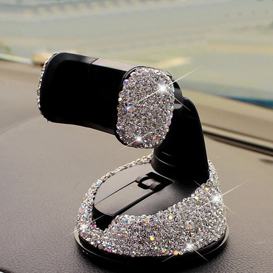 👑 Luxe Diamond 360° Car Phone Holder – Sparkle, Style & Stability in Every Drive 👑