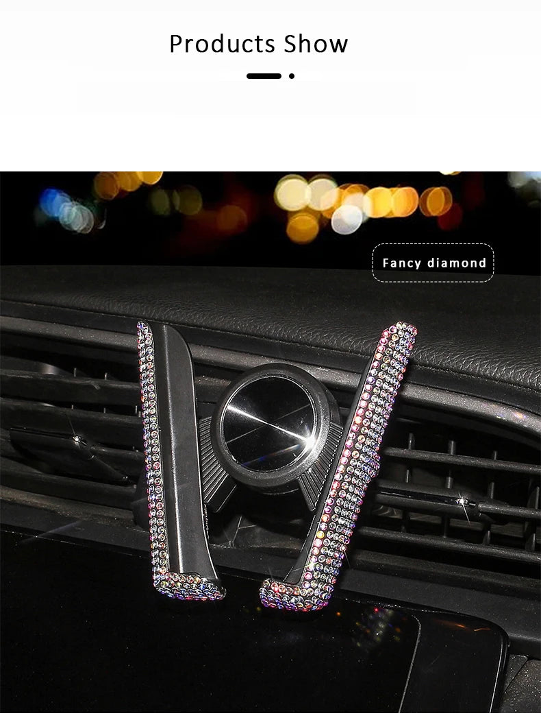 👑 Luxe Diamond Bling Car Phone Holder – Sparkle & Secure Your Device in Style 👑