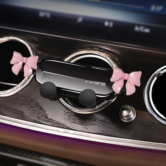 👑 Luxe Diamond Bowknot Car Phone Holder – A Glamorous Touch for Hands-Free Convenience 👑