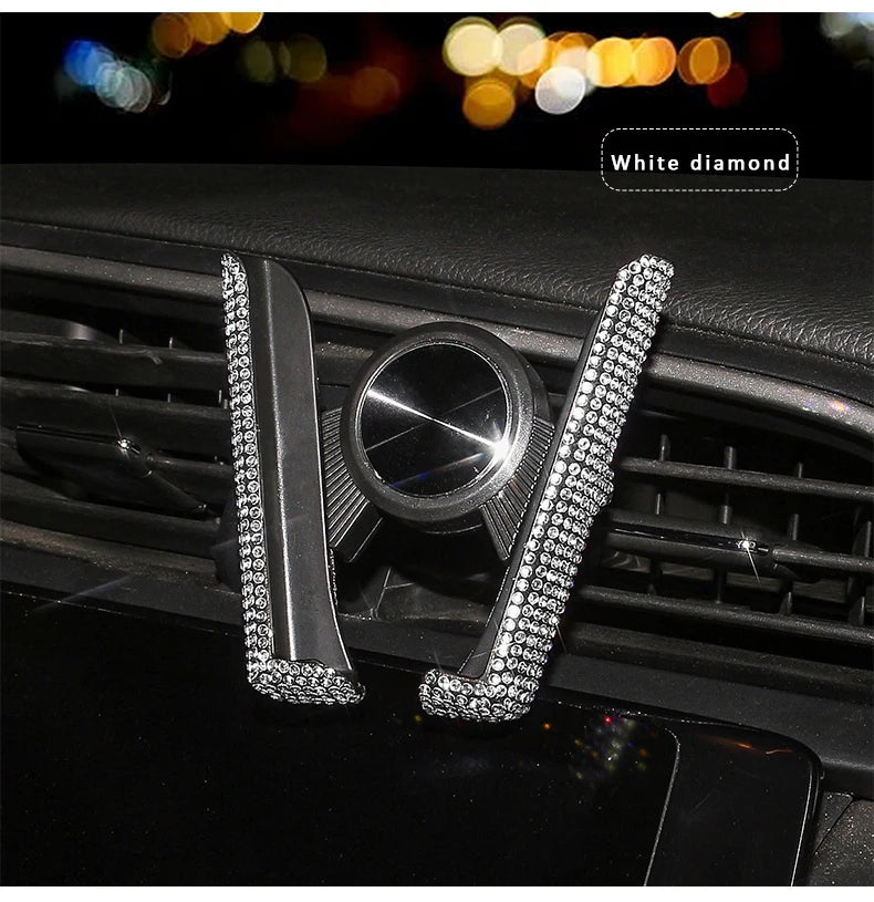 👑 Luxe Diamond Bling Car Phone Holder – Sparkle & Secure Your Device in Style 👑