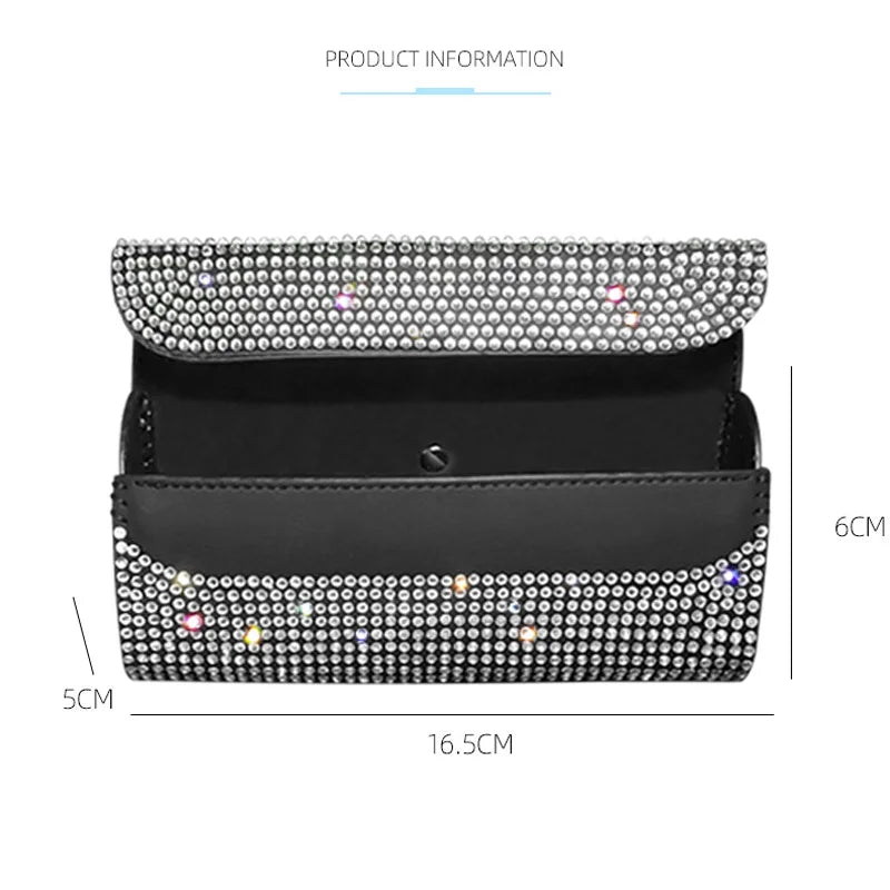 👑 Luxe Diamond Bling Car Glasses Case – Sparkle & Protection for Your Shades 👑