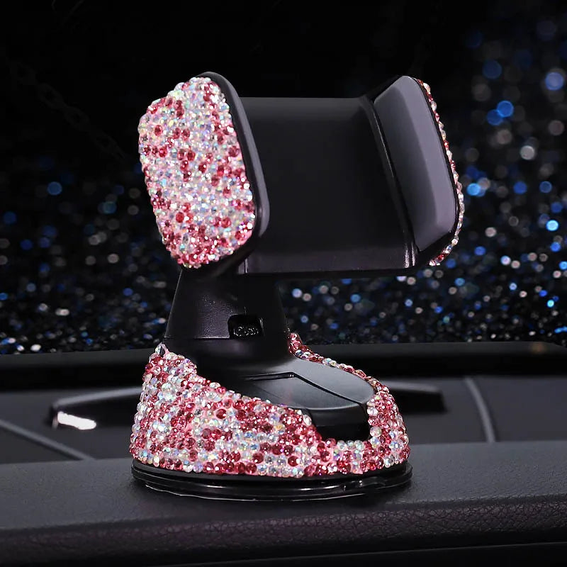 👑 Luxe Diamond 360° Car Phone Holder – Sparkle, Style & Stability in Every Drive 👑