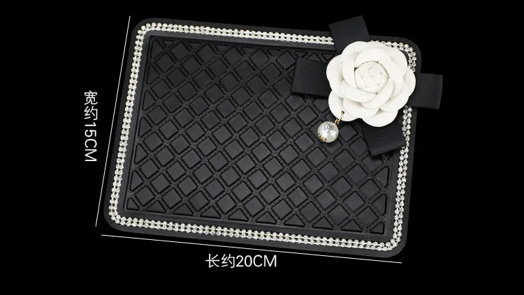 👑 Luxe Bling Floral Anti-Slip Car Mat – Secure & Sparkle in Style 👑