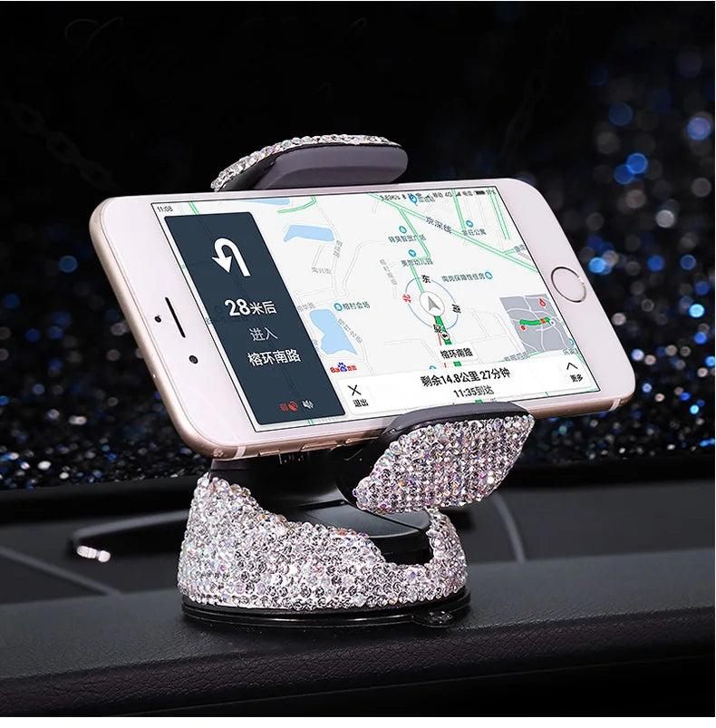 👑 Luxe Diamond 360° Car Phone Holder – Sparkle, Style & Stability in Every Drive 👑