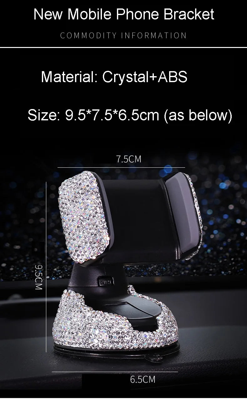 👑 Luxe Diamond 360° Car Phone Holder – Sparkle, Style & Stability in Every Drive 👑