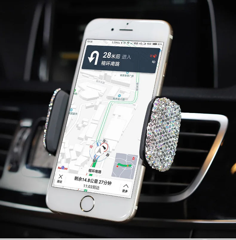 👑 Luxe Diamond 360° Car Phone Holder – Sparkle, Style & Stability in Every Drive 👑