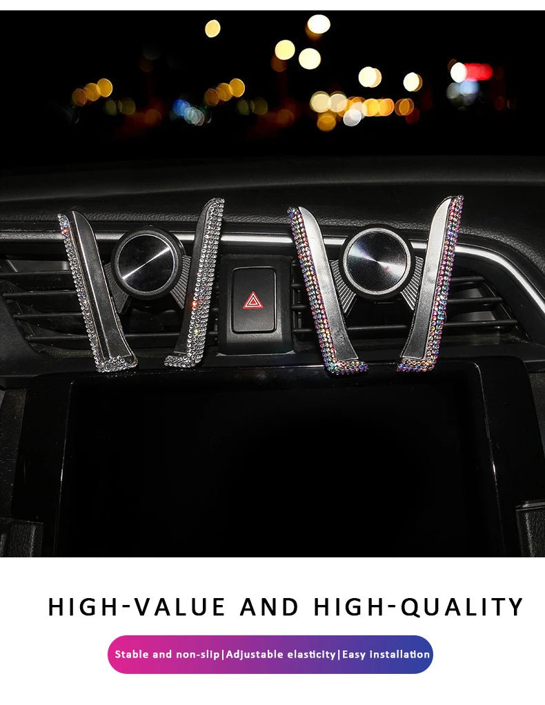 👑 Luxe Diamond Bling Car Phone Holder – Sparkle & Secure Your Device in Style 👑