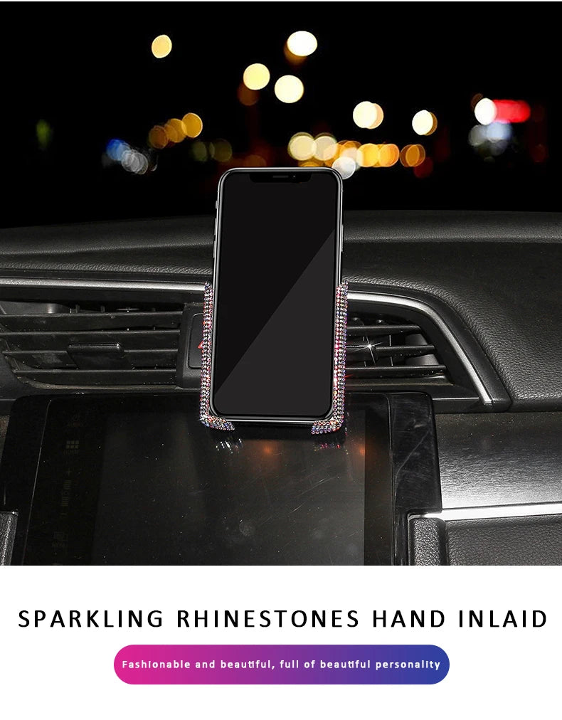 👑 Luxe Diamond Bling Car Phone Holder – Sparkle & Secure Your Device in Style 👑