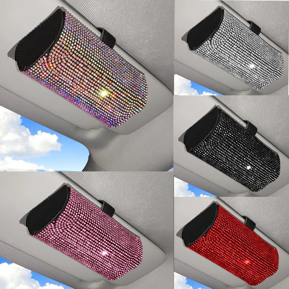 👑 Luxe Diamond Bling Car Glasses Case – Sparkle & Protection for Your Shades 👑