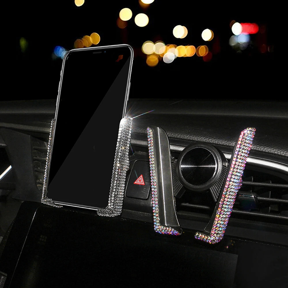 👑 Luxe Diamond Bling Car Phone Holder – Sparkle & Secure Your Device in Style 👑