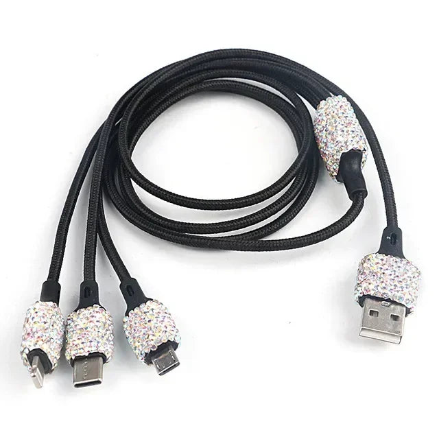 👑 Luxe Bling Dual-Port USB Car Charger – Sparkle & Speed for the Modern Queen 👑