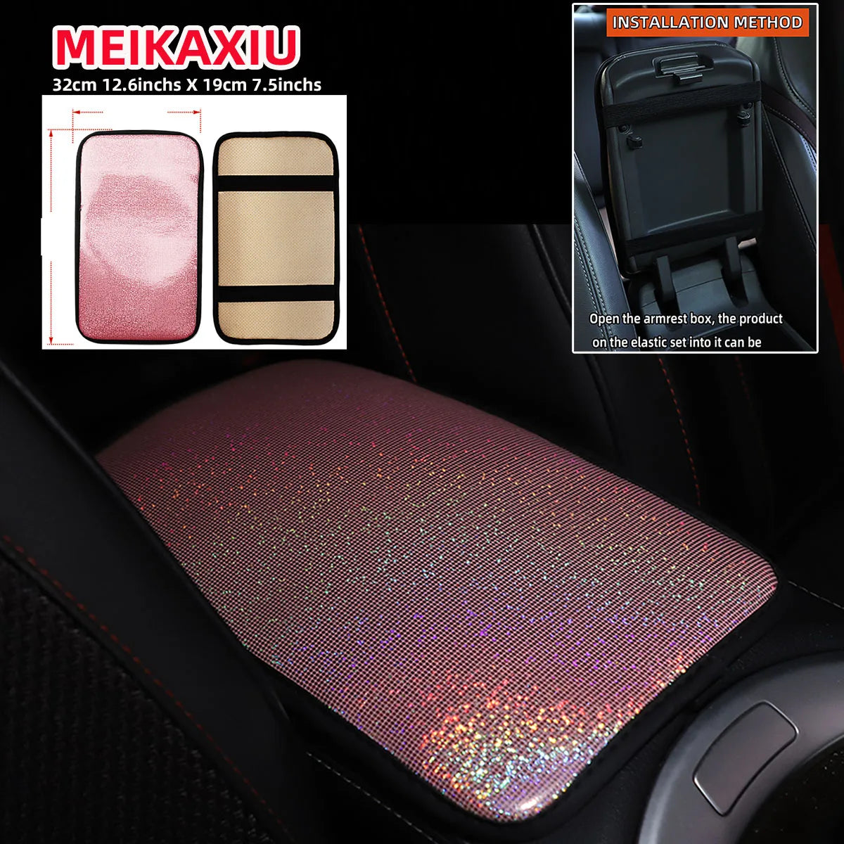 👑 Luxe 4-Piece Bling Leather Car Interior Set – Shine in Every Drive 👑