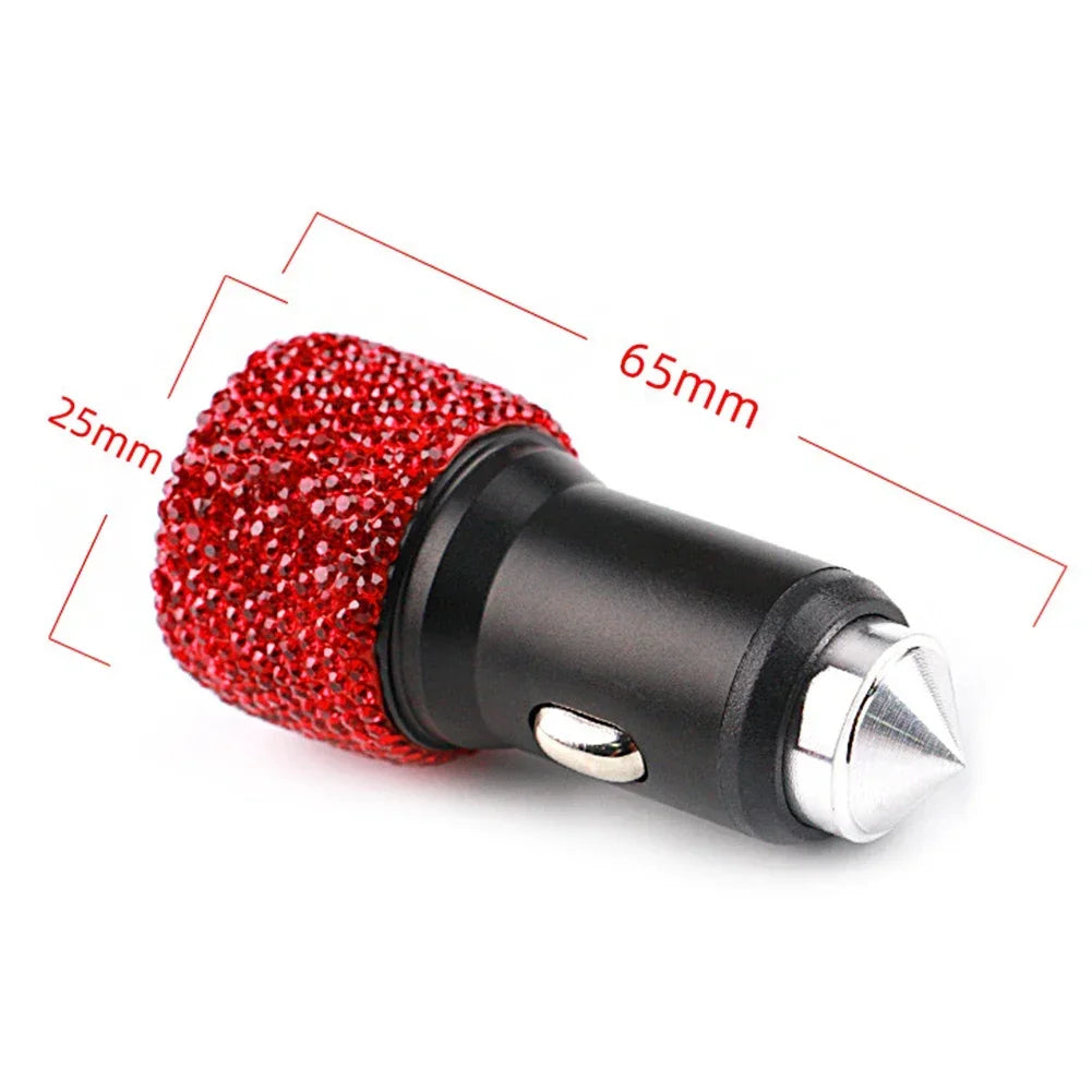 👑 Luxe Bling Dual-Port USB Car Charger – Sparkle & Speed for the Modern Queen 👑