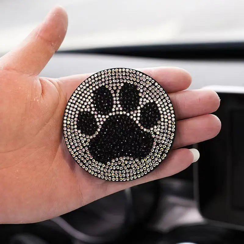 👑 Luxe Bling Cat Paw Car Cup Holder Pad – Cute, Chic &amp; Practical 👑