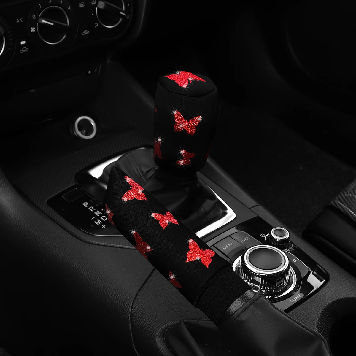 👑 Luxe Butterfly Bling Handbrake & Gear Shift Cover Set – Drive with Elegance & Sparkle 👑