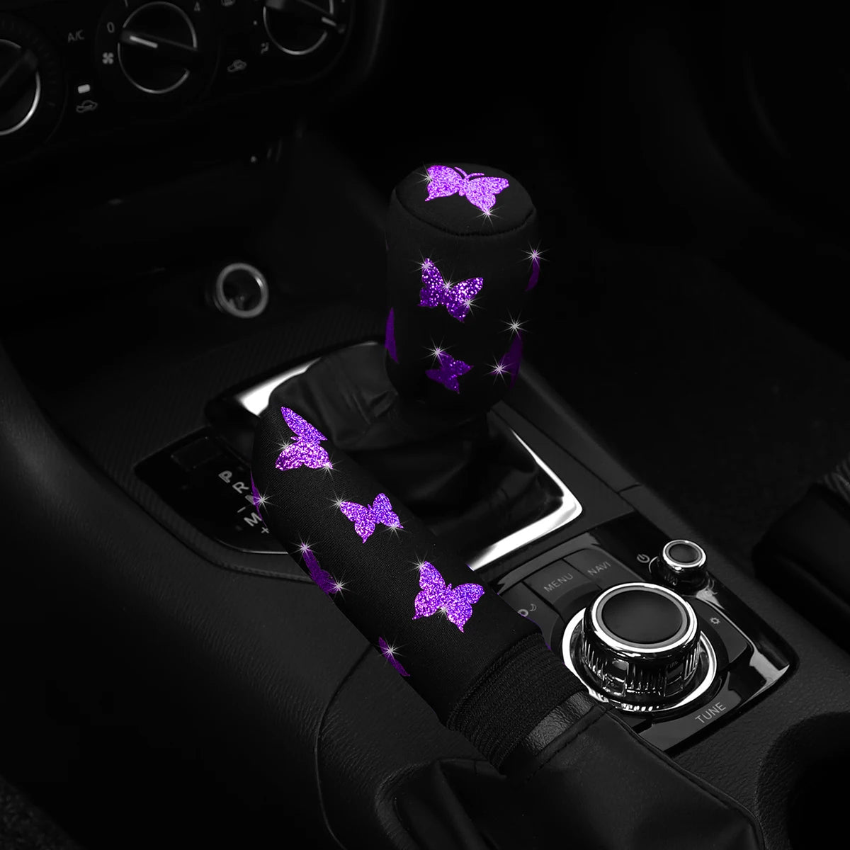 👑 Luxe Butterfly Bling Handbrake & Gear Shift Cover Set – Drive with Elegance & Sparkle 👑