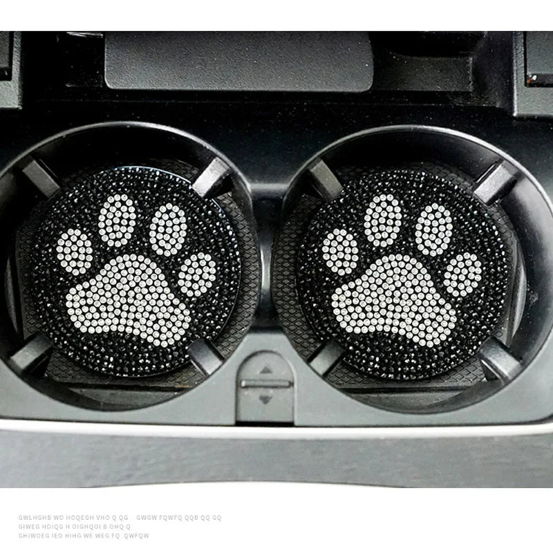 👑 Luxe Bling Cat Paw Car Cup Holder Pad – Cute, Chic &amp; Practical 👑