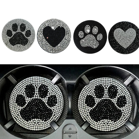 👑 Luxe Bling Cat Paw Car Cup Holder Pad – Cute, Chic &amp; Practical 👑