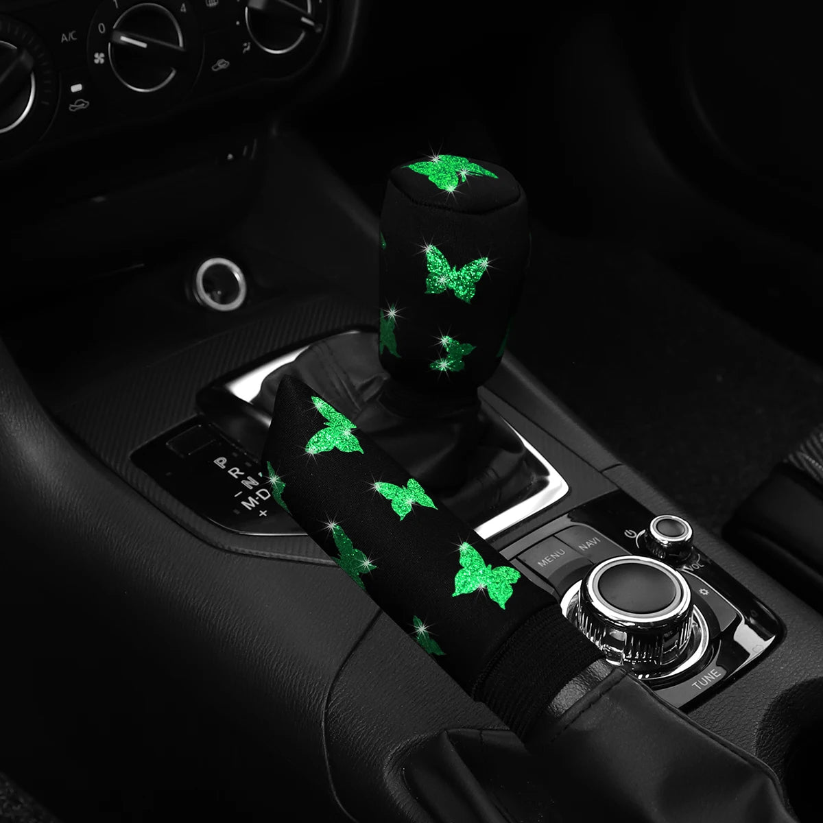 👑 Luxe Butterfly Bling Handbrake & Gear Shift Cover Set – Drive with Elegance & Sparkle 👑