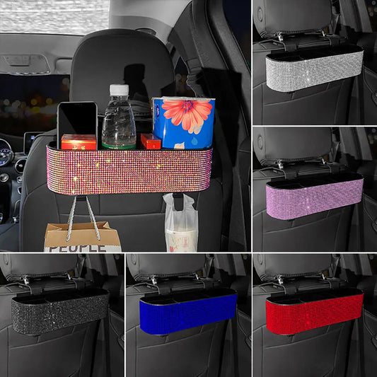 👑 Luxe Diamond Car Seat Organizer – The Ultimate Bling Storage for Your Ride 👑