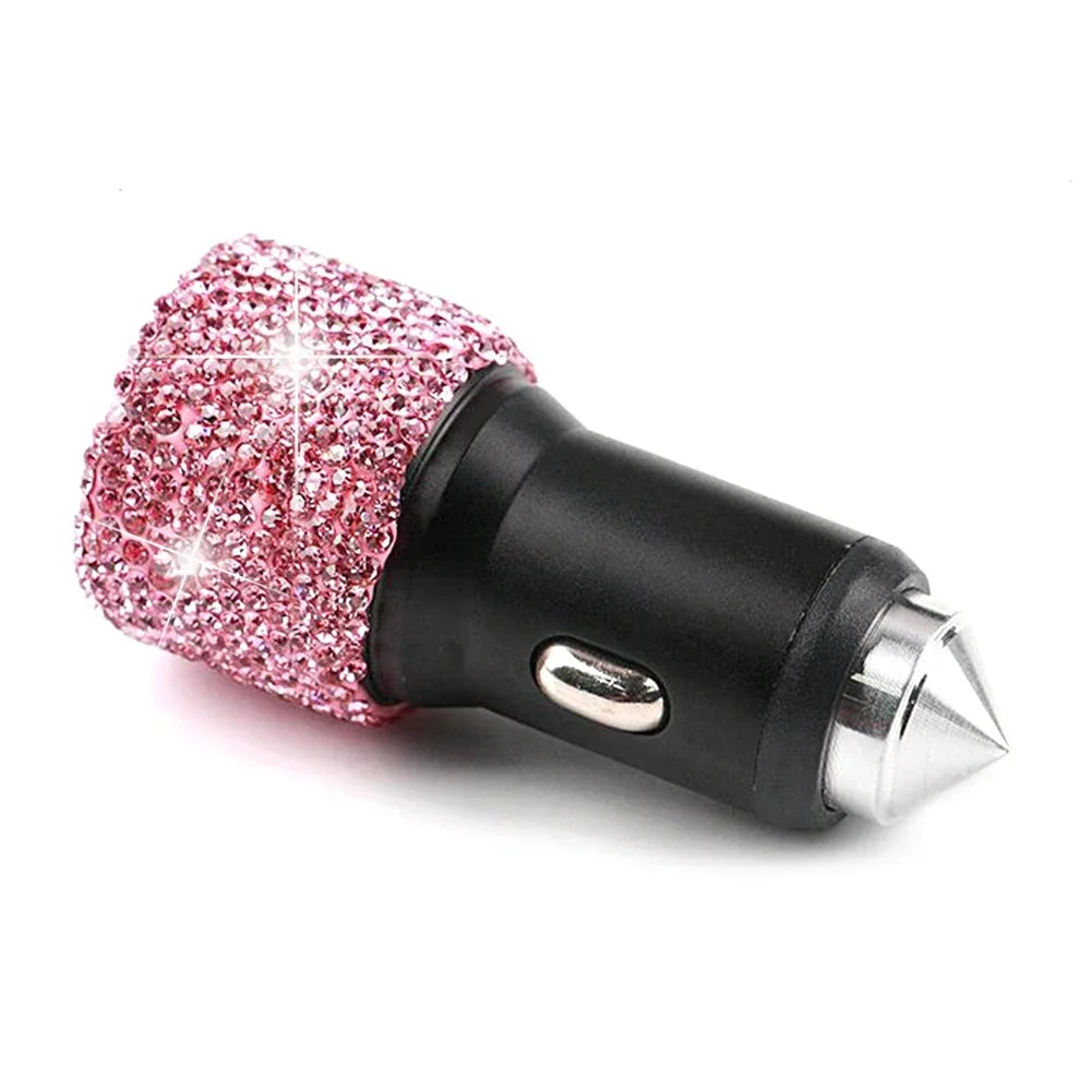 👑 Luxe Bling Dual-Port USB Car Charger – Sparkle & Speed for the Modern Queen 👑