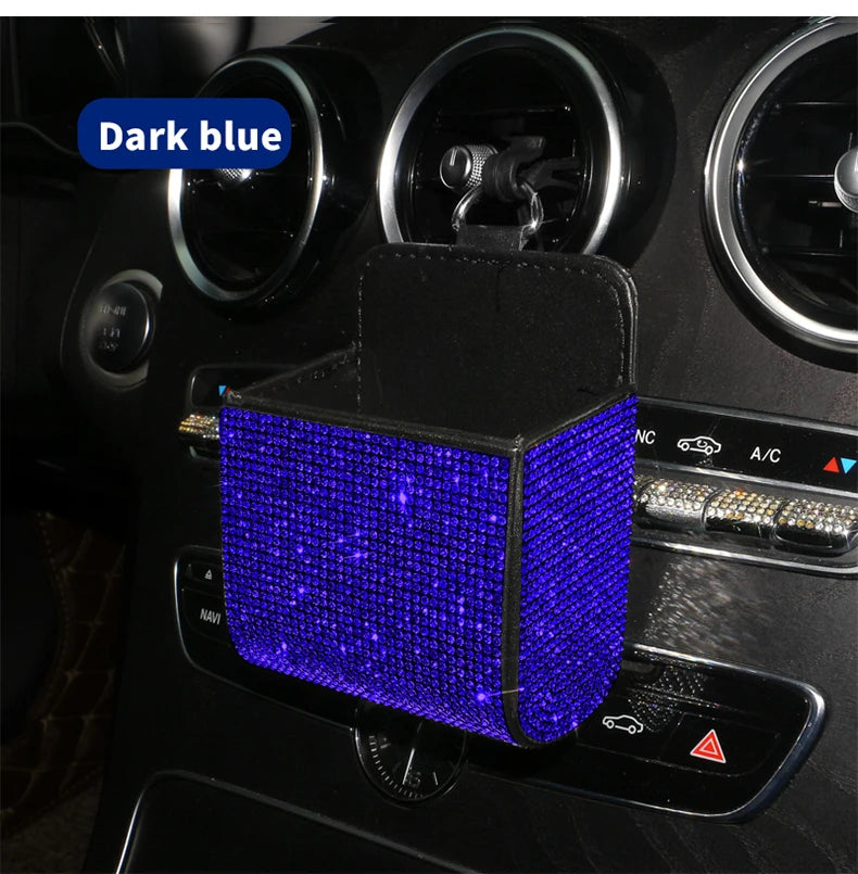 👑 Luxe Crystal Diamond Car Vent Storage Box – Chic & Functional Glam for Queens 👑