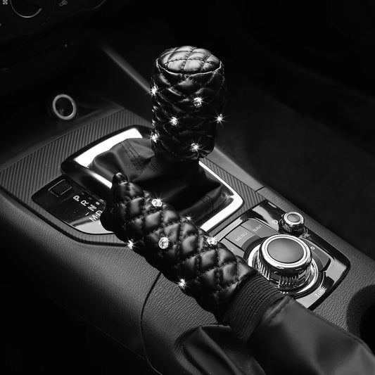 👑 Luxe Royale Bling Handbrake & Gear Shift Cover Set – Elizabeth Edition 👑