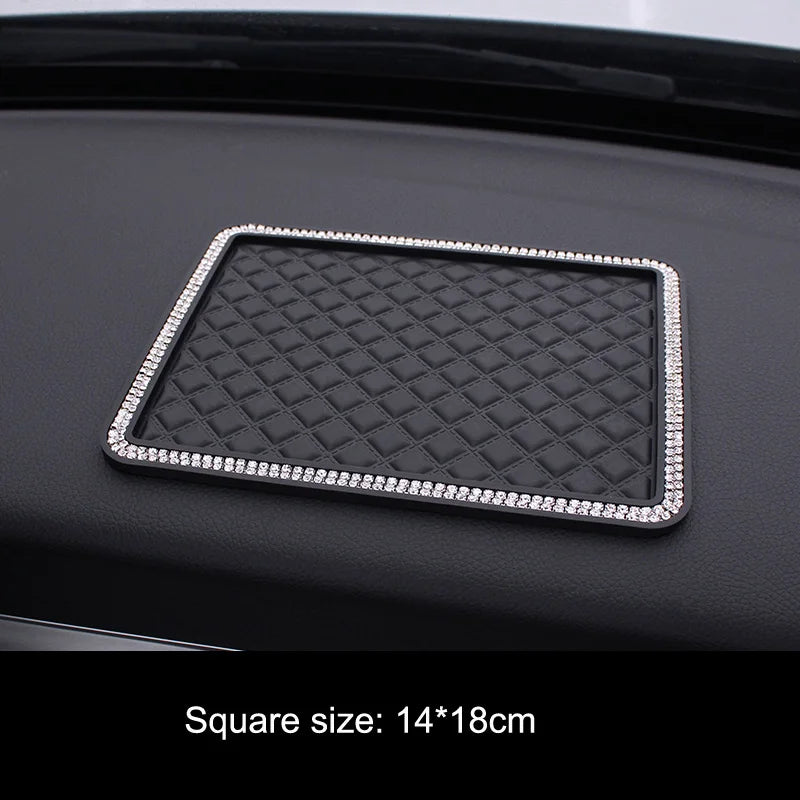 👑 Luxe Bling Floral Anti-Slip Car Mat – Secure & Sparkle in Style 👑